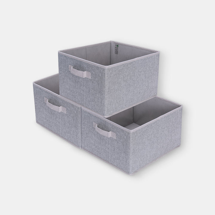 Storage Boxes for Shelves, Closet Storage Bins, Gray, 11.6'' W x 12.4'' D x 8.1'' H, 3-Pack