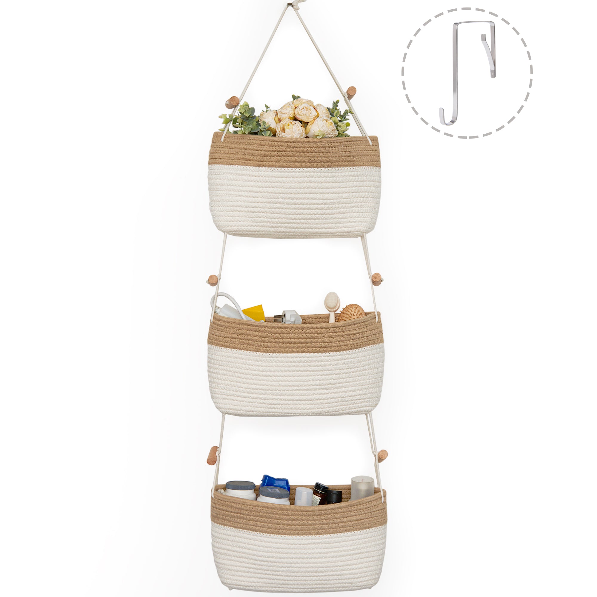 Basket and hook wall organizer sale