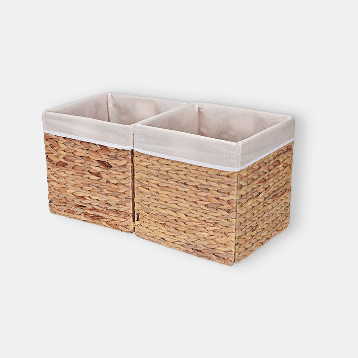 Handcrafted Water Hyacinth Basket, 10.2'' or 11.8 '' Cube, 2-Pack