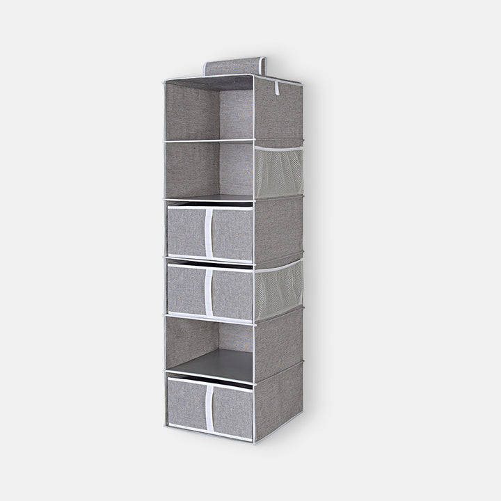 StorageWorks Hanging Closet Organizer with 3 Drawers in Gray